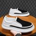 P7 Men's Shoes, Summer, Breathable, 2023, New Canvas Shoes, Men's Trendy, Versatile, Thick Soled Shoes, Slip-on, Casual Trendy Shoes_vogvips.com