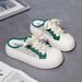 Summer New Style Half Slip White Shoes Thick Bottom Big Head Student Shoes Casual Hollow Platform Shoes Women_vogvips.com