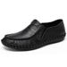 Men's Casual Leather Shoes, Pure Handmade Stitched Sole, Slip-On Driving Shoes, Men's Large Size 45-46_vogvips.com