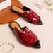 Women's Shoes Summer New Fashion Outdoor Sandals Wine Red Pointed Open Toed Women's Shoes_vogvips.com