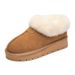 New Thickened Fur Tazite Snow Boots For Women, Featuring A Combination Of Sheep Fur And Winter Plush Cotton Shoes With Short Sleeves_vogvips.com
