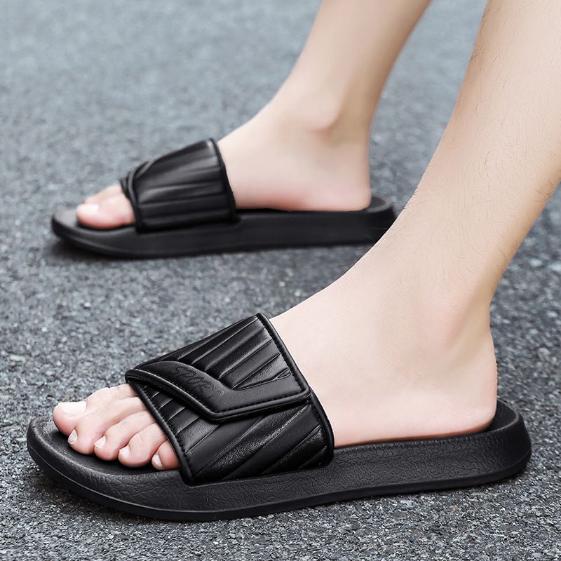 Men's Slippers Summer Outdoor Wear With A Sense Of Stepping On Poop. One Line Trailer For Home Anti Slip, Shower And_vogvips.com
