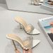 Women's Light Luxury Rhinestone Strappy Pointed Toe High Heel Mule Sandals - Elegant Open Toe Summer Shoes With PU Insole Stiletto Heels And Mules_vogvips.com