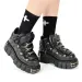 2024 New Punk Style Laces Heel Height 6CM Platform Rock Boots Metal Decoration Womens Sports Shoes T240530_vogvips.com