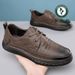 European Warm Series Woodpecker Men's Autumn 2025 New Fashion Versatile Non-Slip Casual Leather Soft Sole Dad Shoes_vogvips.com