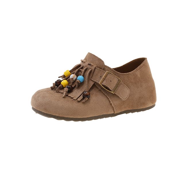 2025 Trendy Retro Tassel Beaded Shoes For Women Autumn New Fashion Versatile Lightweight Slip-On Flats_vogvips.com