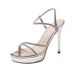 Summer High-heeled Shoes For Petite Women, Elegant And Comfortable, Silver Platform Sandals, 2026 New Model With_vogvips.com