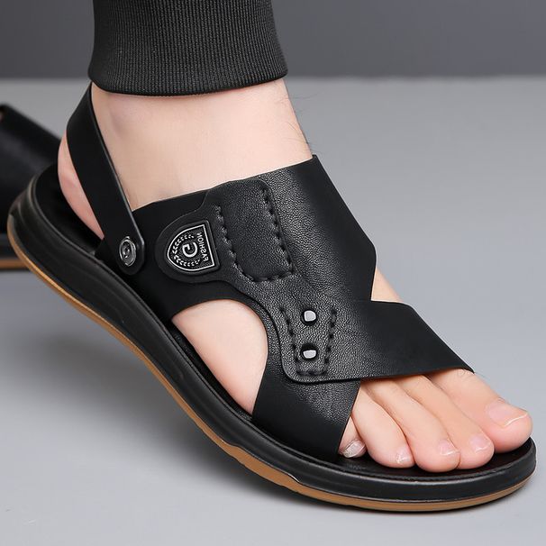New Summer Breathable, Non Slip, Soft Soled Sandals, Two Way Beach Shoes, Men's Thick Soled Casual Fashion Slippers With Rubber Sole._vogvips.com