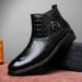 High-top Leather Shoes Casual Shoes Men's Formal Men's Cotton Shoes Velvet Casual Leather Shoes_vogvips.com