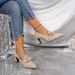large Size Houndstooth Stylish Thick Heeled Shoes For Women With Comfortable And Versatile Pointed Toe High Heels_vogvips.com