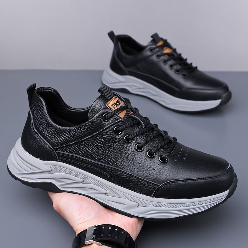 Top Layer Cowhide Autumn New Genuine Leather Sports Men's Casual Trendy Shoes_vogvips.com