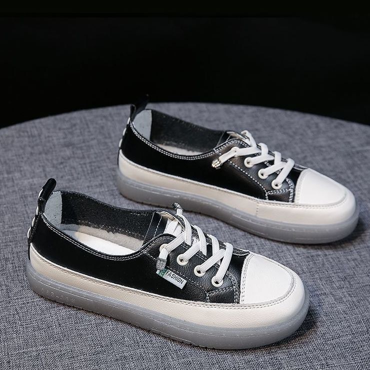 Little White Shoes Women's Beef Tendon Sole Soft Leather Casual Single Shoes One Pedal Women's Shoes Flat Bottom_vogvips.com