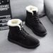 1178225343@qq.com 2025 Autumn Winter Student Snow Women Short Tube Warm Boots Lace-up Flat Heel Korean Style Trendy Cotton Shoes Factory_vogvips.com