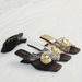 French-style Metallic Heeled Sandals Gold With Radial Strap Design, Niche Summer Outdoor Slippers_vogvips.com