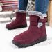 Snow Outdoor Rabbit Fur Plush Wide Velcro Mid-Calf Shoes Waterproof Women's Cotton Boots EU Size 45_vogvips.com