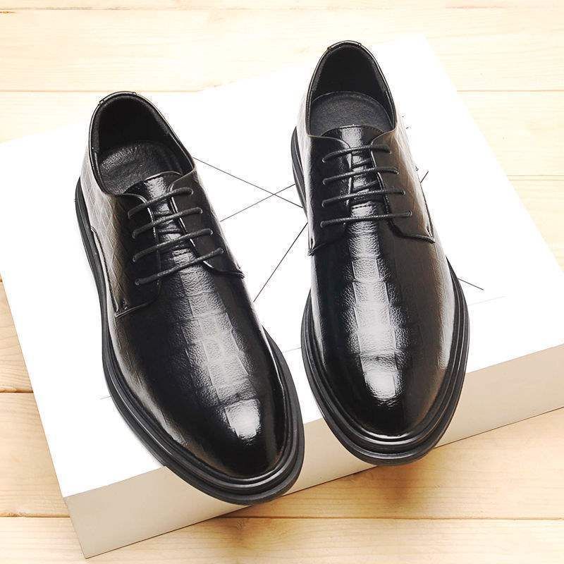 Euro Step Business Leather British Brogue Carved Men's Square Toe Oxford Wedding Groom Shoes_vogvips.com