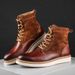 European Warm Series Men's Martin British Style High Leather Handmade Work Top Layer Cowhide Motorcycle Boots_vogvips.com