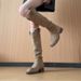 Duidui 2025 New Brown Maillard Western Cowboy Long Women High Tube Knight Boots_vogvips.com