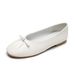 French Bow Silver Light Mouth Single Shoes Women's One-pedal Flat-soled Soft-soled Grandma Shoes_vogvips.com