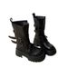 British Style Martin For Women 2025 Spring Summer New Thick Heel Belt Buckle Short Motorcycle Versatile Single Boots_vogvips.com