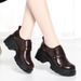 Drop-shipping Soft Leather Retro Thick-soled Women's Casual Loafers, Platform For Petite Women, Ladies' Single Shoes_vogvips.com