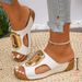 Women's Fashion Slip-On Sandals Summer Beach Slippers Solid Color Red-Toe Wedges Casual Designer Shoes Slides For_vogvips.com