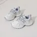 Womens White Grey Chunky Dad Sneakers Breathable Mesh Upper Non Slip Sole For Street Style_vogvips.com