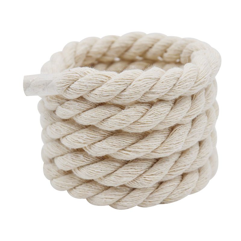 Shoe Accessories hand woven rope thickened 1cm round solid color three strand cotton rope rope shoelaces luggage clothing decoration_vogvips.com