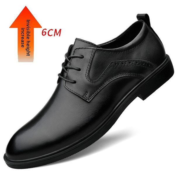 Dress First-layer Men's Shoes, Men's Inner Height Increases. Leather Shoes Men's Casual Large-size Leather Shoes_vogvips.com