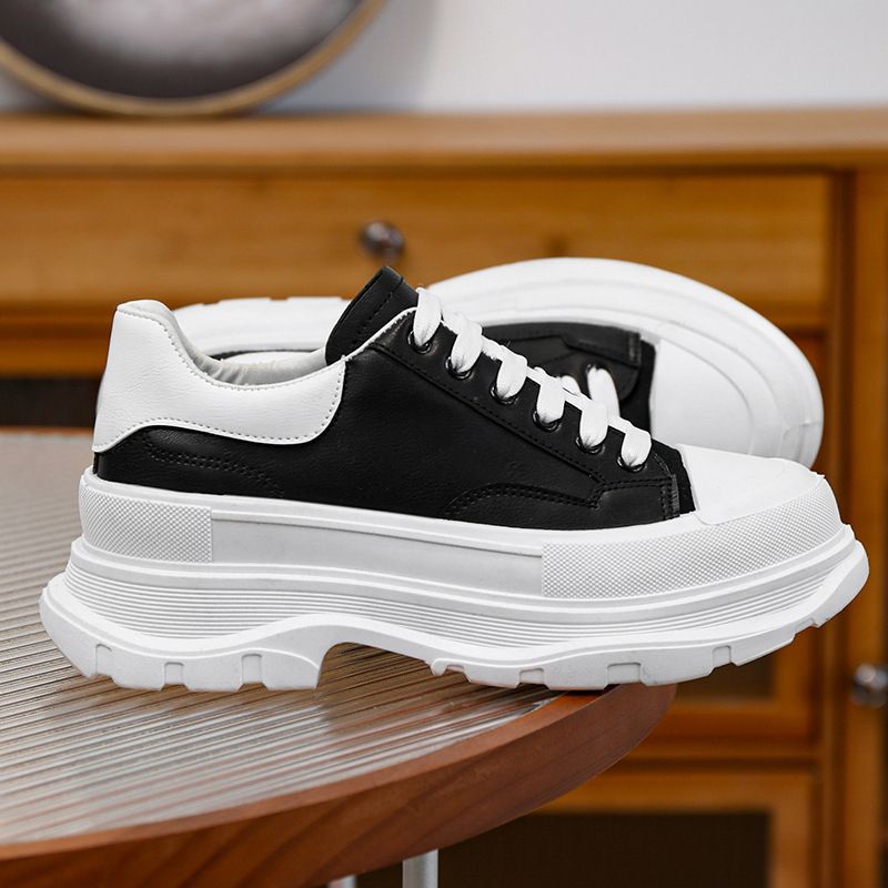 Oes For Men Autumn New Casual Sports S Shoes Low Cut Leather Platform Thick Soled Sneakers Mc Queen White_vogvips.com