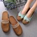 Summer Yicao Couple Slippers Men Home Indoor Non-Slip Thick Sole Floor Linen Slippers Women Rattan Grass Slippers_vogvips.com