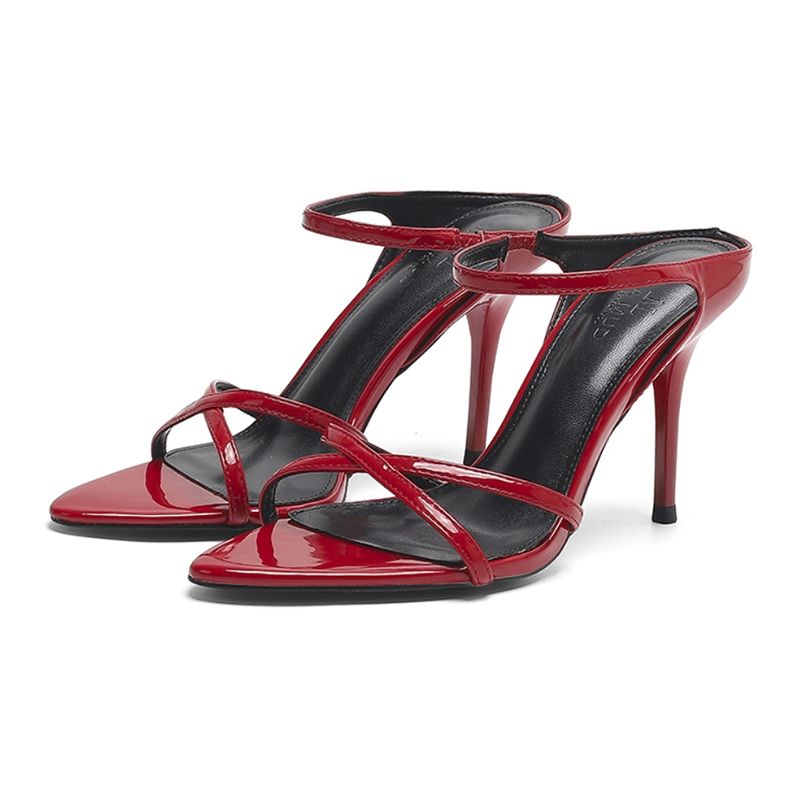 Yangshulin's Same Style Sexy Pointed-Toe Red High-Heeled Shoes Women, 2024 New Model, Stiletto Sandals For Outdoor Wear,_vogvips.com