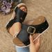 Women's Plus Size Platform Buckle Beach Sandals Style Casual One Strap Summer New 43_vogvips.com