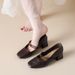French-style Square-toed Soft Comfortable Women's With Chunky Heels, 2026 Spring Vintage Mary Jane Shoes, Extremely_vogvips.com