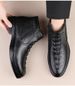 Men's Shoes Casual Leather Shoes Men's Soft-soled Lazy Shoes Warm Velvet Short Boots High-top Tooling Shoes Leather Shoes_vogvips.com