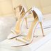 MTX 126-10 Fashion Super Heel Patent Leather Open Toe Strap Sandals Summer Sexy Nightclub Women's High Heels_vogvips.com