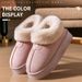 Women's Winter Simple And Wearable, Heeled Snow Boots, Fleece-Lined, Thickened, Warm, Furry Slippers, Couple's Cotton_vogvips.com