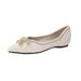 Square Head Single Shoes Women's Flat Bottom One Pedal Bow Rhinestone Beanie Shoes Spring Ladyshoes Women_vogvips.com
