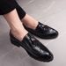 Elegant Men's Pointed Toe Brogue Shoes - Breathable PU Lining, Rubber Sole, Casual & Wedding Style, Slip-On Design (White/Red/Black)_vogvips.com