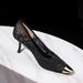 651-8 European And American Style Sexy Lace Mesh High-heeled Shoes With A High-end Feel, Metal Small Square Toe, Shallow_vogvips.com