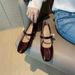 Spring 2026 And Autumn New Mary Jane Pearl Versatile French Style Chunky Heel Single Shoes Women's Mid-Heel Genuine Mid-_vogvips.com