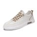 Summer New Breathable White Men's Versatile Thick Soled Sports And Leisure Leather Flat Trendy Shoes_vogvips.com