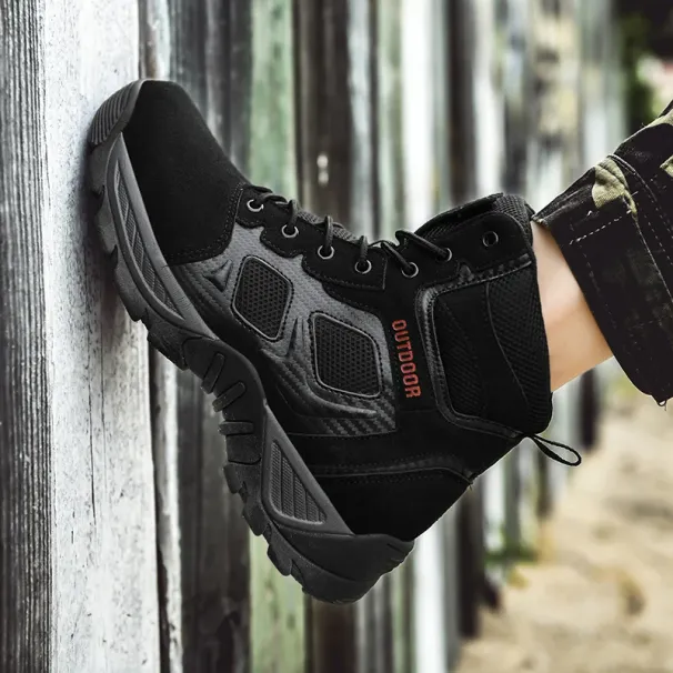 2024 New Tactical Mens Desert Combat Boots Work Safty Shoes Leather Boots Waterproof Ankle Boot Men's Hunting Shoes Size 47_vogvips.com