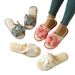 Foreign Trade Home Slippers Flat-bottomed Slippers Women's Outer Wear Bow Cotton Slippers Outer Wear Trend Non-slip Slippers_vogvips.com