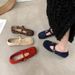 Shallow Mouth Single Shoe Women's Spring And Autumn 2025 New Style French Buckle With Casual Commuting Flat Mary Jane_vogvips.com