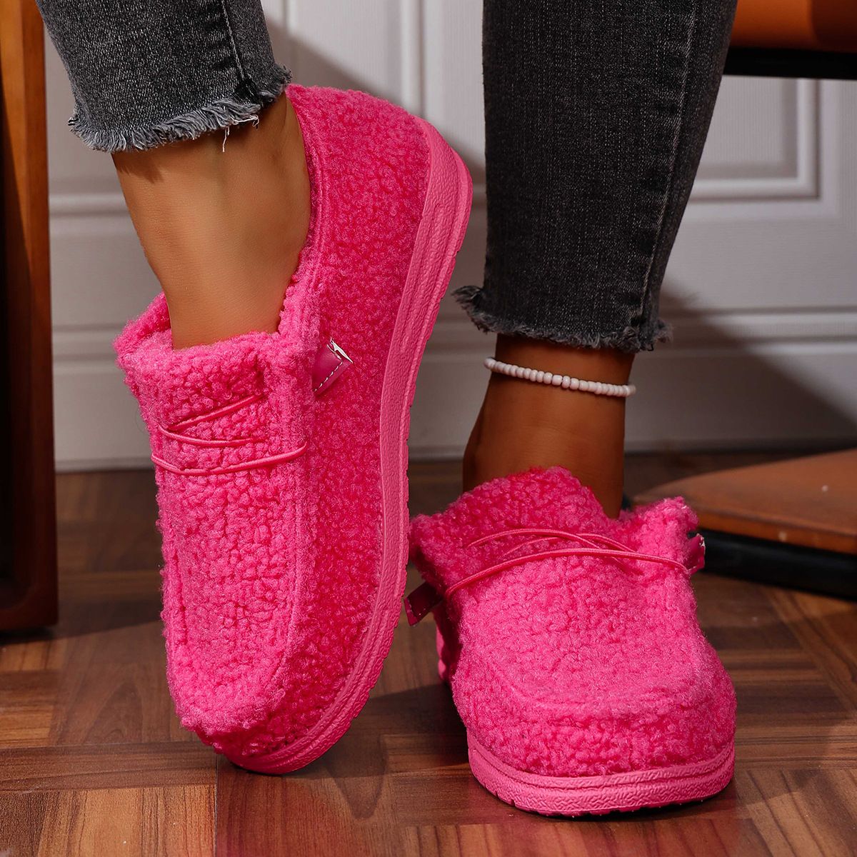 Shoes Women's Fleece Lined Winter Flat Shoes Style Warm Shoes For Formal & Casual For Women Stiletto Sandals Open Toe Round Heel_vogvips.com