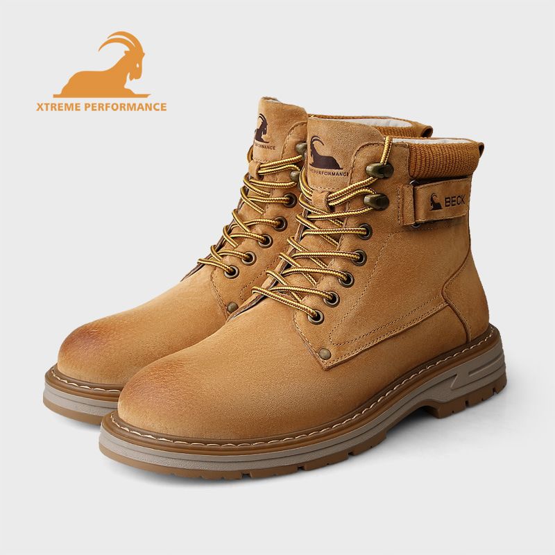 European Warm Series Gongyang Martin 2025 New Shoes Genuine Leather Thick-Soled Work British Style Motorcycle High-End Men's Yellow Boots_vogvips.com