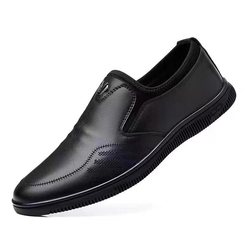 Men's Classic Casual Leather Business Comfortable Slip-On Single Fashion Versatile Shoes_vogvips.com