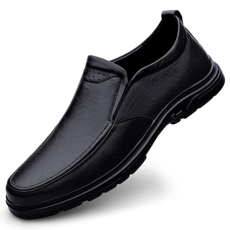 Hand-stitched Casual Loafer Leather Shoes Warm Men's Shoes Dad Shoes Men's_vogvips.com