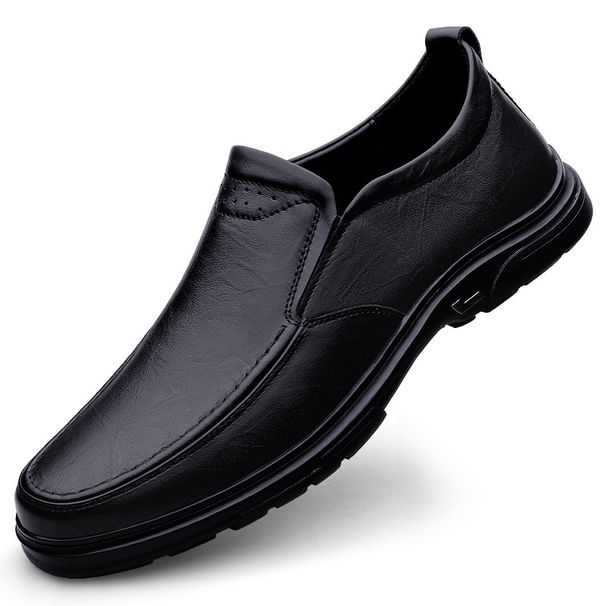Hand-stitched Casual Loafer Leather Shoes Warm Men's Shoes Dad Shoes Men's_vogvips.com